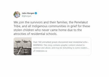 government-awaiting-the-direction-of-penelakut-tribe-and-other-bc-first-nations-before-acting-on-the-recent-discoveries-of-unmarked-graves-premier-horgan