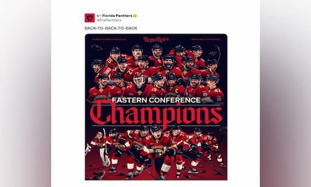 Panthers advance to 3rd straight Stanley Cup final, Oilers take on Stars tonight - https://cdn.connectfm.ca/Florida-champions.jpg