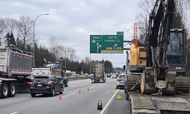 overpass-strike-causes-lane-closure-and-delays-on-highway-1-in-surrey
