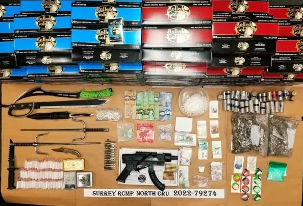 police-seize-drugs-cash-and-loaded-gun-in-surrey