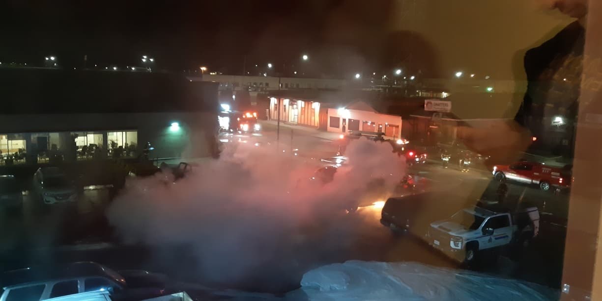 fire-destroys-several-vehicles-including-police-cars-at-smithers-hotel